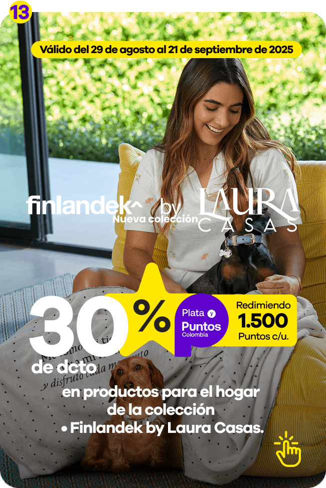 en productos para el hogar de la colección • Finlandek by Laura Casas.
