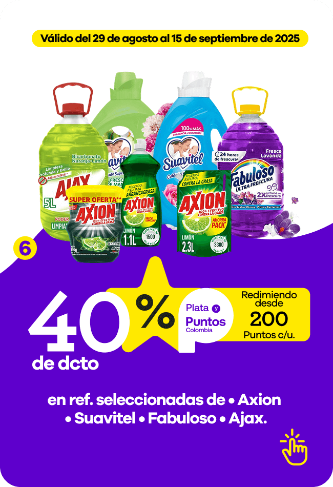 en ref. seleccionadas de • Axion• Suavitel • Fabuloso • Ajax..